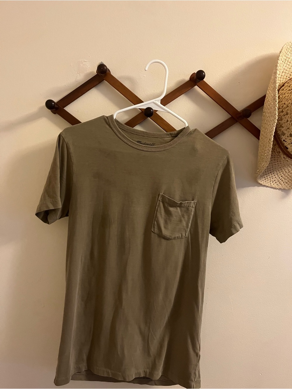 Madewell Olive Green Pocket Tee Size XS